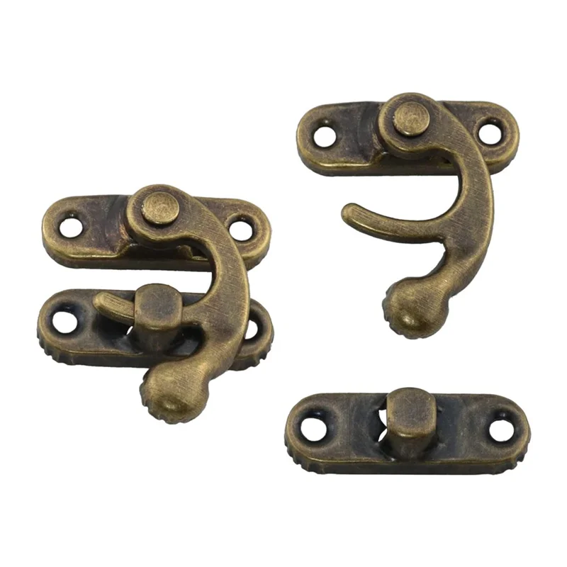 

480X Small Box Hinges Bronze Antique Right Latch Hook Hasp With Hinges And Screws