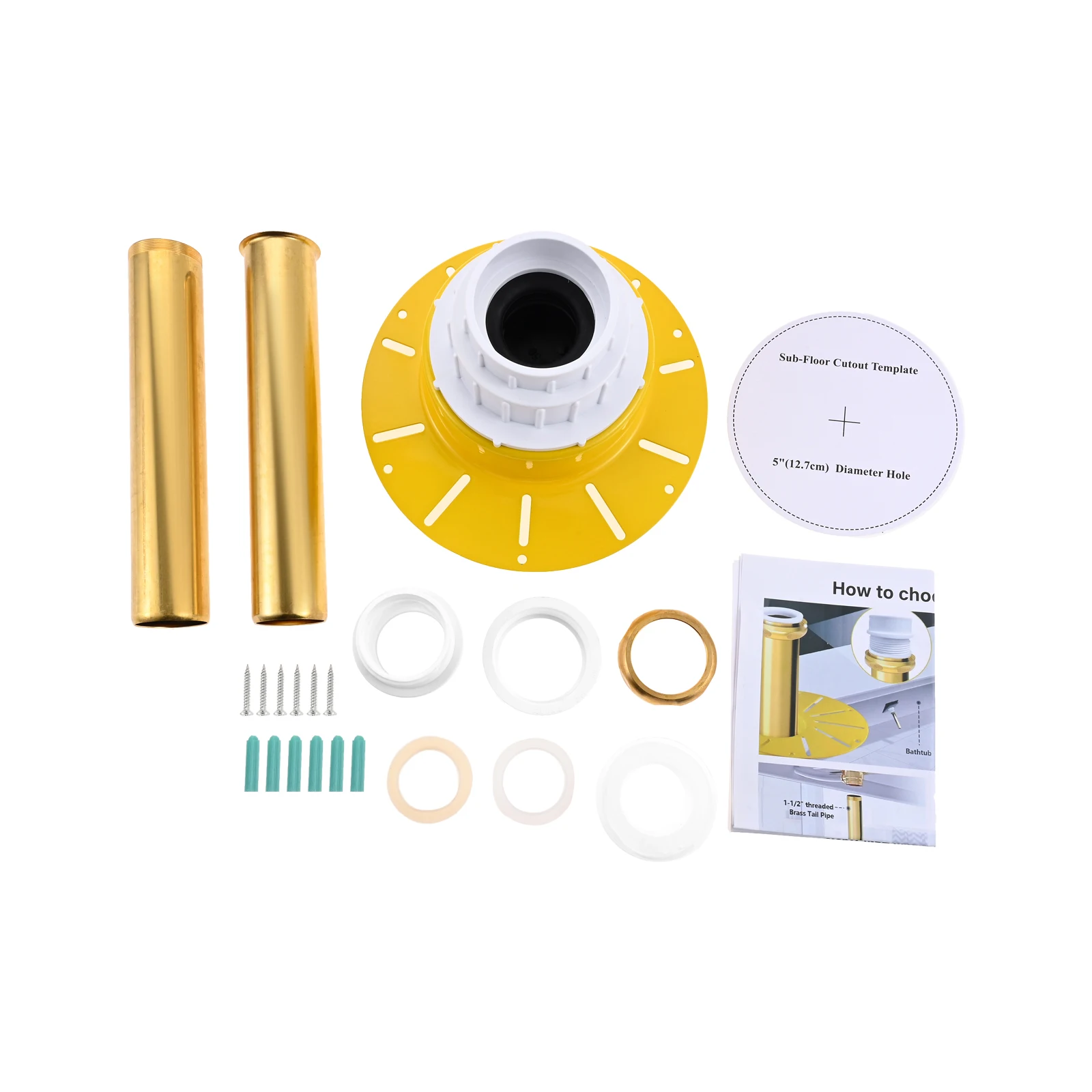 

Bathtub Drain Kit for Freestanding Bathtub with Brass Tail Pipe and ABS Adapter Fits 2-inch To 1-1/2 Inch Bathtub Drain Adapter