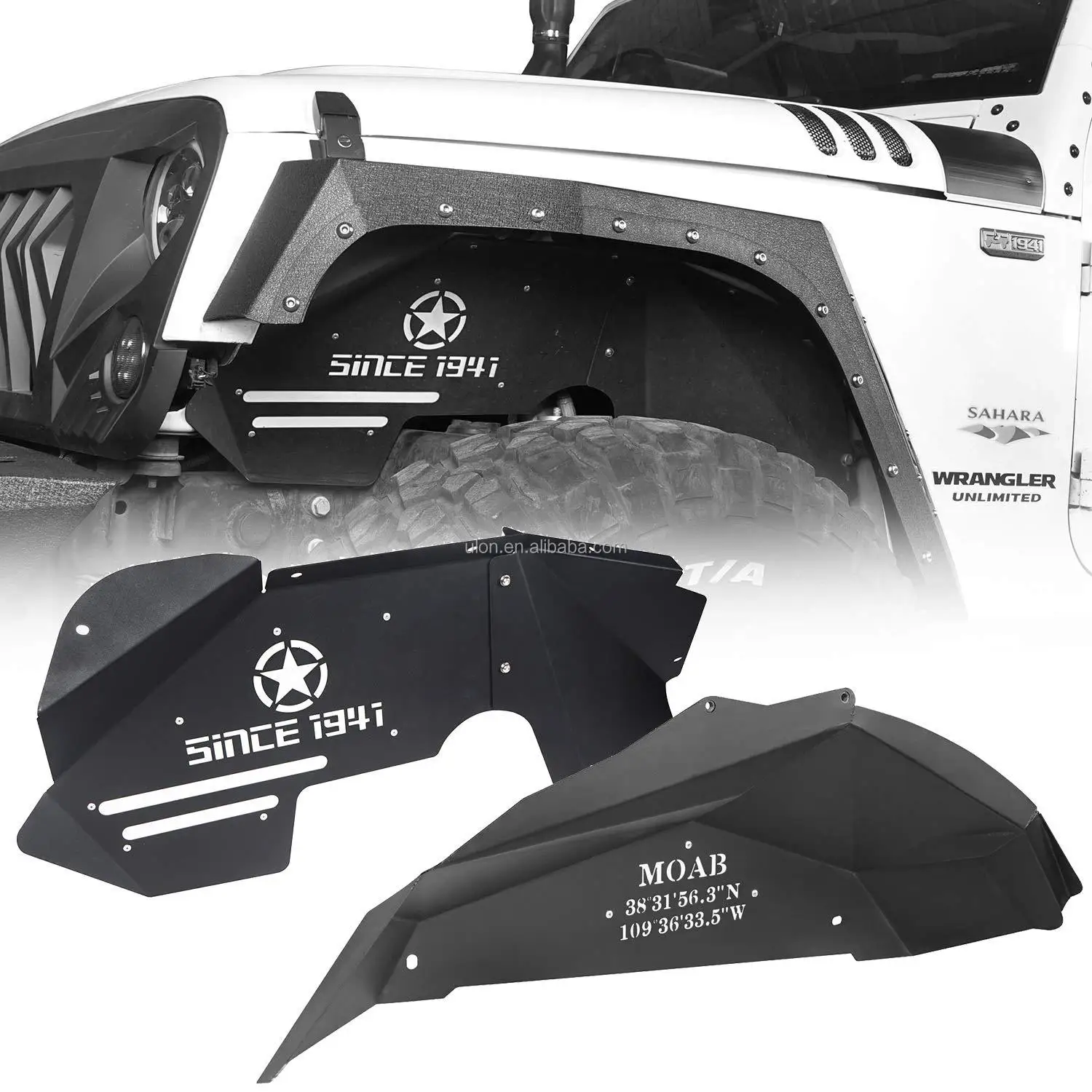 

Steel Front And Rear Inner Fenders For 2007-2018 Jeep Wrangler JK JKU Sport Sahara Rubicon & Unlimited 4 Doors