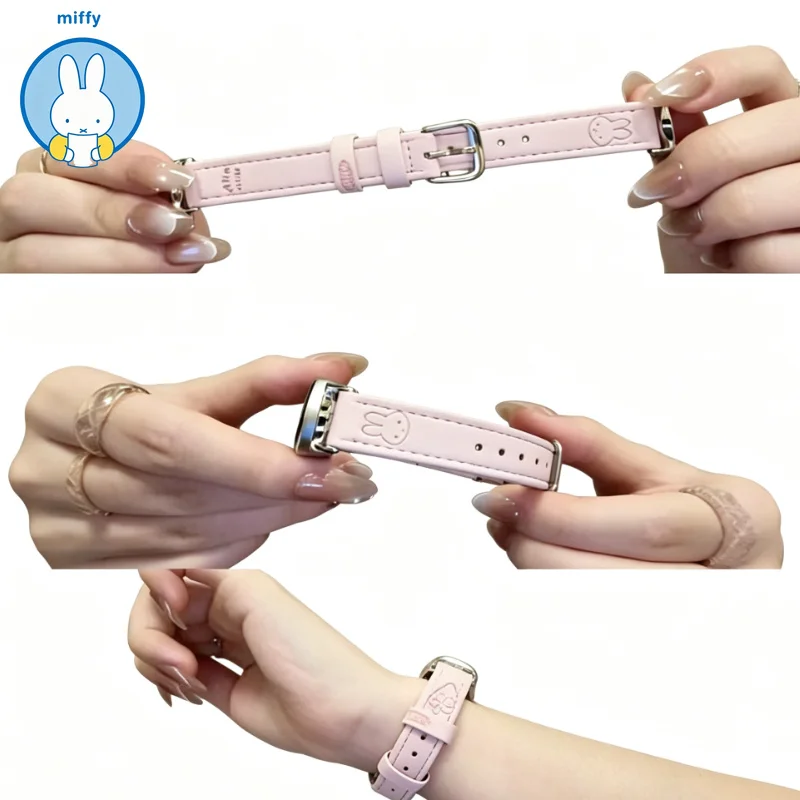 Kawaii Miffy Suede Thin Wrist Strap Watch Band Compatible with Xiaomi 11/10nfc Xiaomi 9pro/8pro Redmi 6