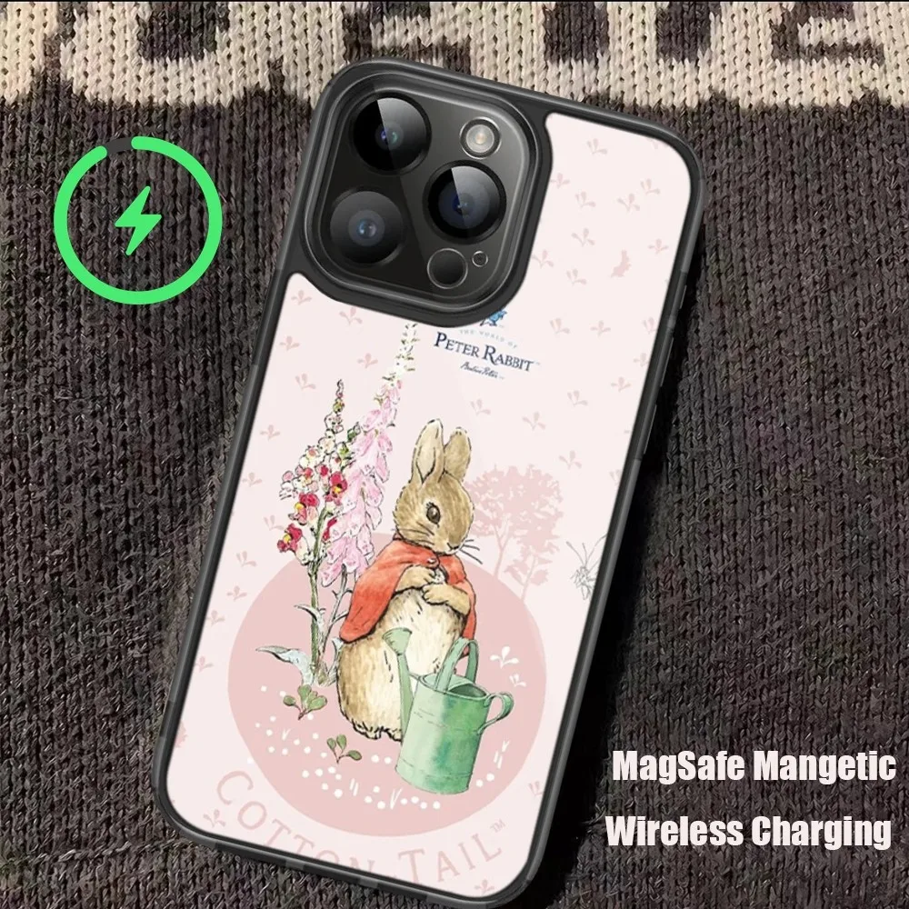 Cute P-Peter R-Rabbit Phone Case For iPhone 11 12 13 14 15 Pro Max Plus Mini Magsafe Magnetic Wireless Charging Shell