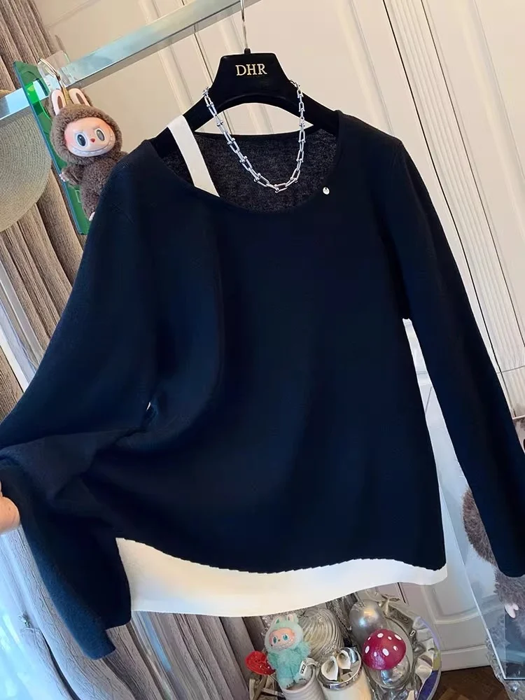 

Женский вязаный топ оверсайз (300 пуговиц), свободный крой, с бретельками, осенняя коллекция, креативный узор, в корейском стиле...