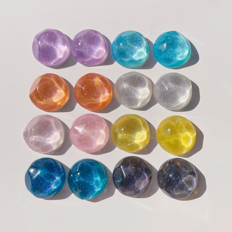 30pcs 3D Transparent Round Flat Back Resin Cabochons Patch Diy Phone Case Hair Clips Shoes Jewelry Miniatures Crafts Findings