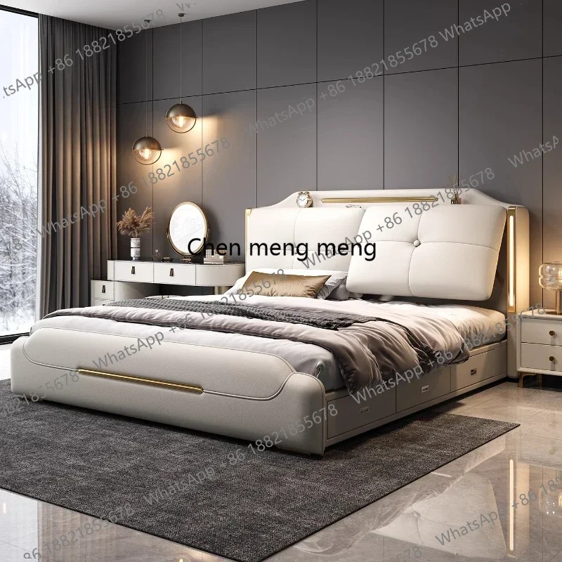 

Отличная скидка! Двуспальная кровать для 2 человек, каркасная, полноразмерная, с изголовьем, деревянная, современная, роскошная мебель.