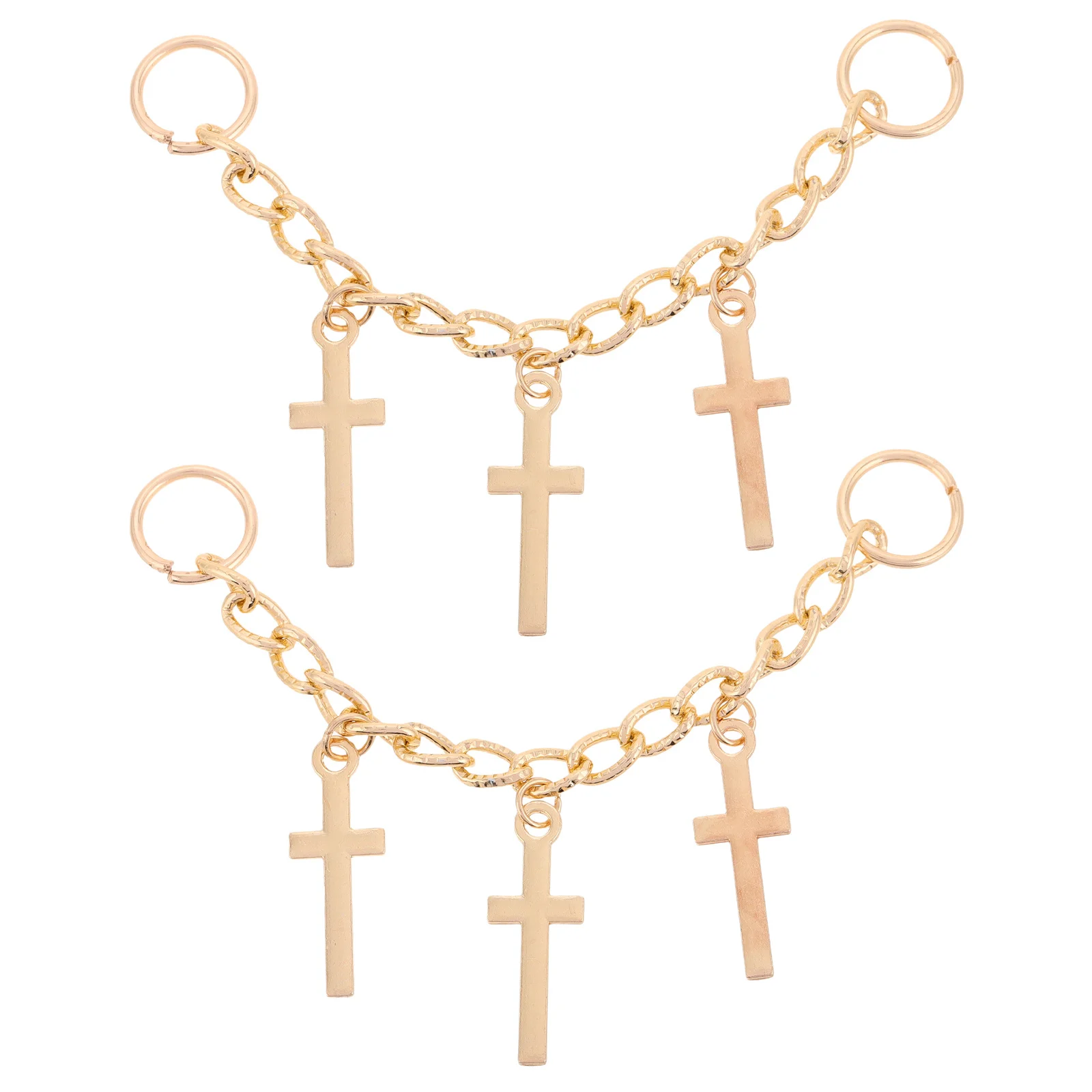 1 par de correntes curtas para tênis, ganchos de anel aberto de ponta dupla, acessórios de sapato duráveis, decoração esportiva, corrente, calças punk, jeans