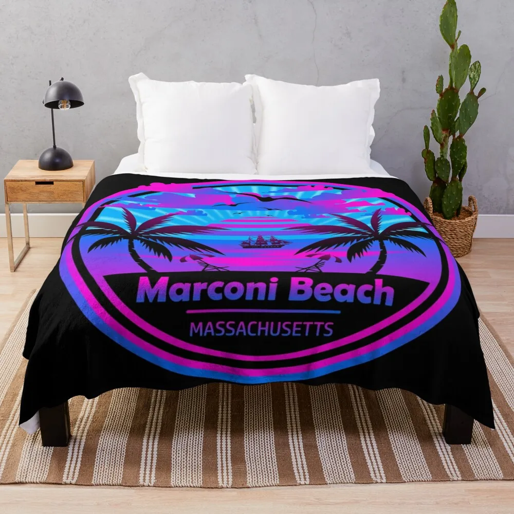 

Marconi Beach, Massachusetts, Tropical Palm Trees Sunset Throw Blanket Blankets For Bed For Baby Blankets