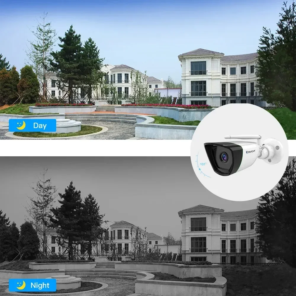 كاميرا Vstarcam 3MP رصاصة واي فاي كاميرا مراقبة الأمن الأشعة تحت الحمراء للرؤية الليلية إنذار الحركة مقاوم للماء كاميرا كشف الإنسان