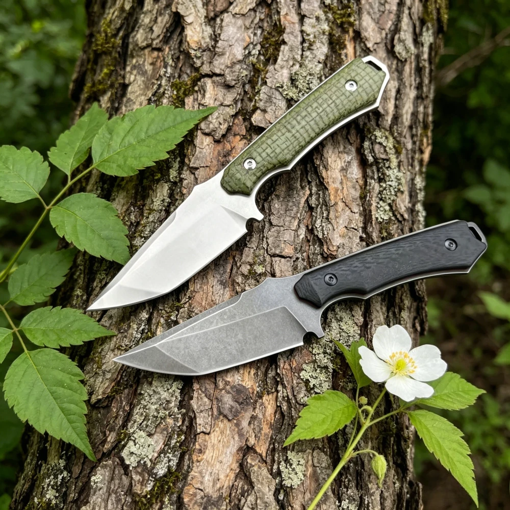 

Outdoor Camping Picnic Portable Straight Knife with K Sheath Multipurpose Lightweight Ergonomic Design G10 Handle Fishing Knives