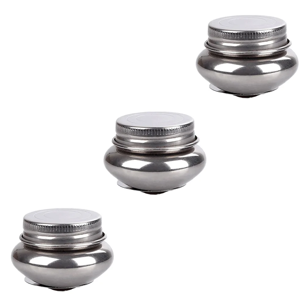 

3 Pcs Silver Metal Paint Brush Washing Pot Removable Lid Cleaning Watercolor Brushes Container Home School Classes Painting