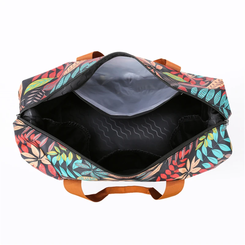 Borsa da viaggio Fitness stampata da donna separazione asciutta e bagnata estensibile impermeabile sport Swim Yoga borsa da viaggio di grande capacità