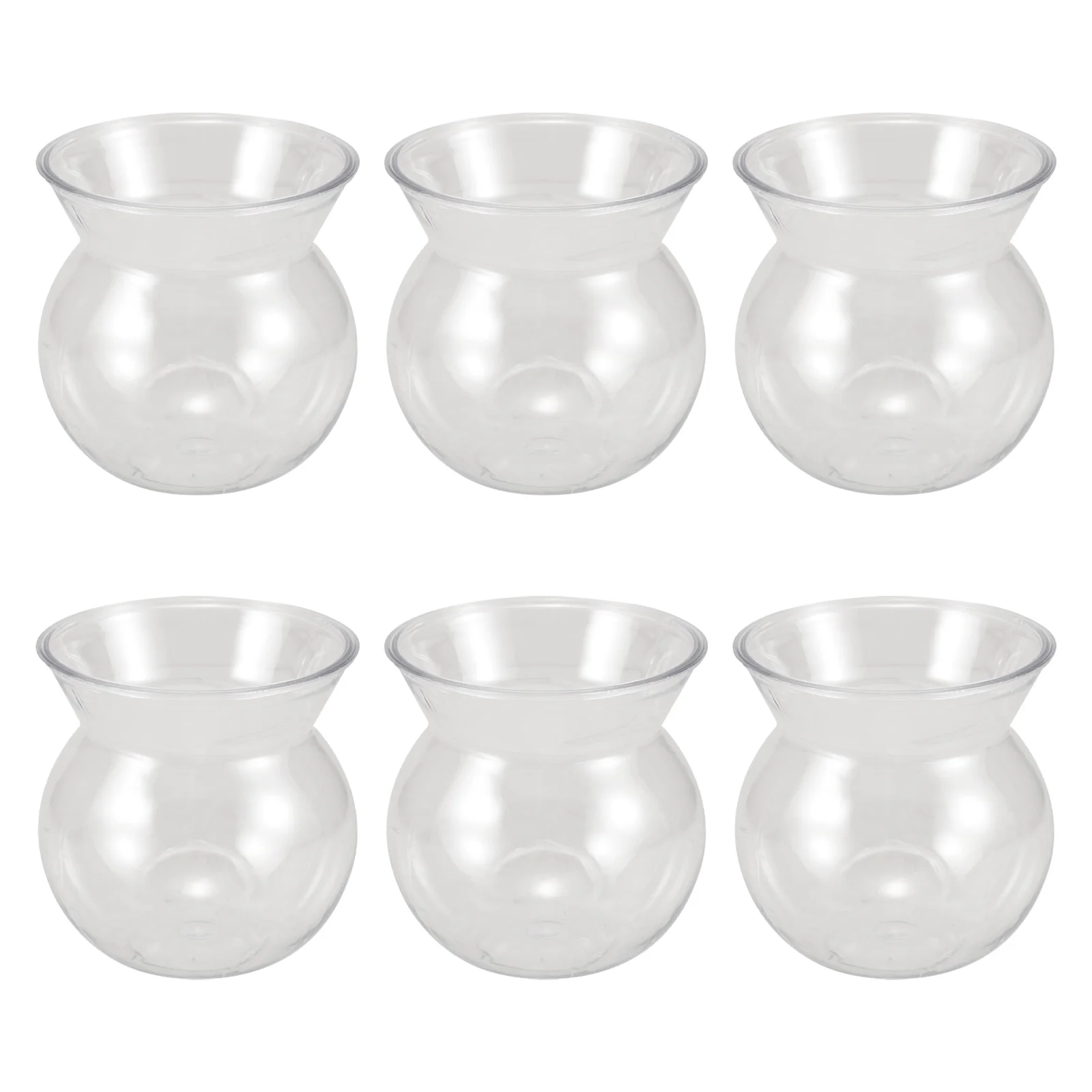 

6 шт. прозрачный мини-цветочный горшок креативный мини-пластмассовый держатель для растений для внутреннего рабочего стола сочные прозрачные горшки миниатюрные предметы