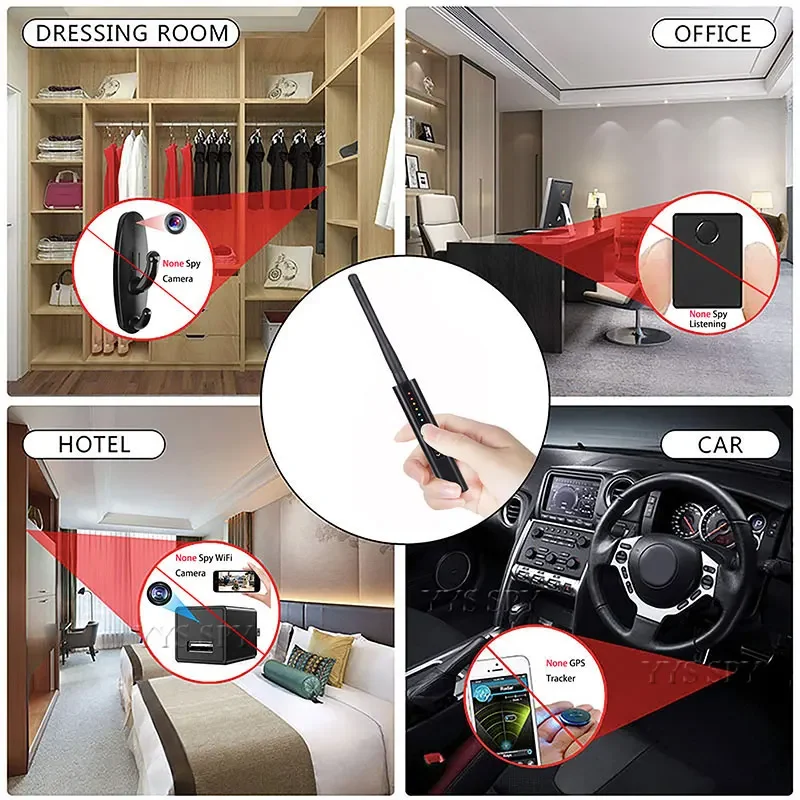 أدوات تجسس صغيرة محمولة كاشف كاميرا خفية RF إشارة GSM علة الماسح الضوئي Espia أدوات كشف الكاميرا السرية الأمن + حماية