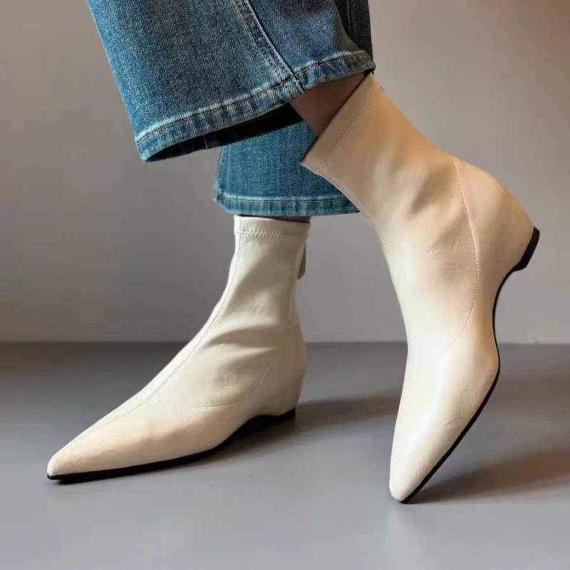 2025年新作-レディース-おしゃれでエレガントなブーツ-ポインテッドトゥ-アンクルブーツ-スエード-ファッション-ヒール-エレガント-冬-トレンド-パーティーブーツ