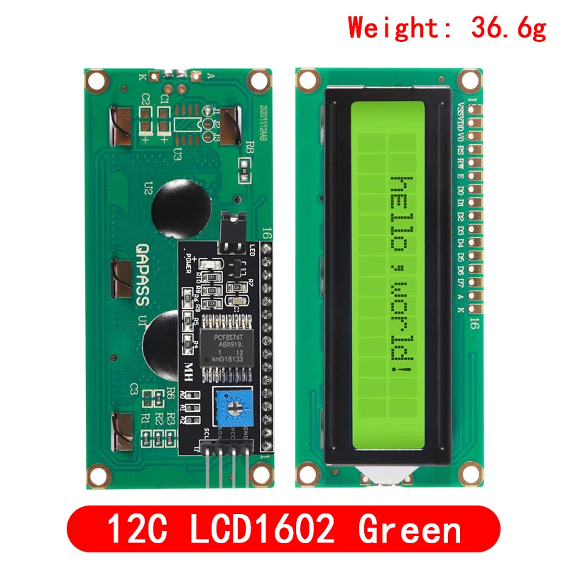 아두이노 1602 LCD 모듈, 블루 그린 스크린, IIC, I2C 1602, UNO r3 mega2560 LCD1602 LCD1602 + I2C