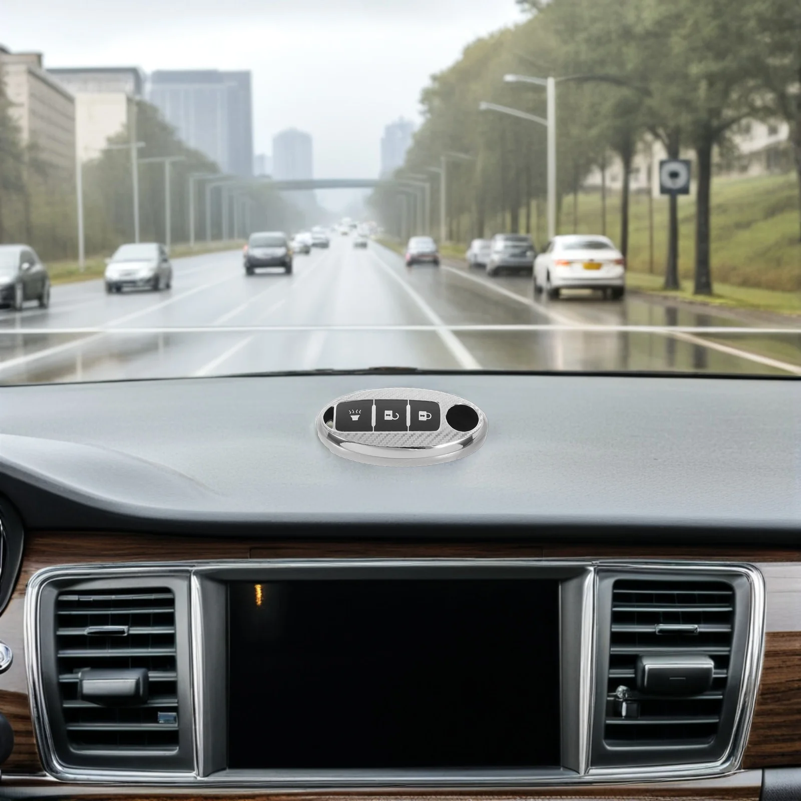 

Carbon Fiber Car Key Shell Case Replacement Fob Cover Silicone Protective Remote Keyless Entry Compatible