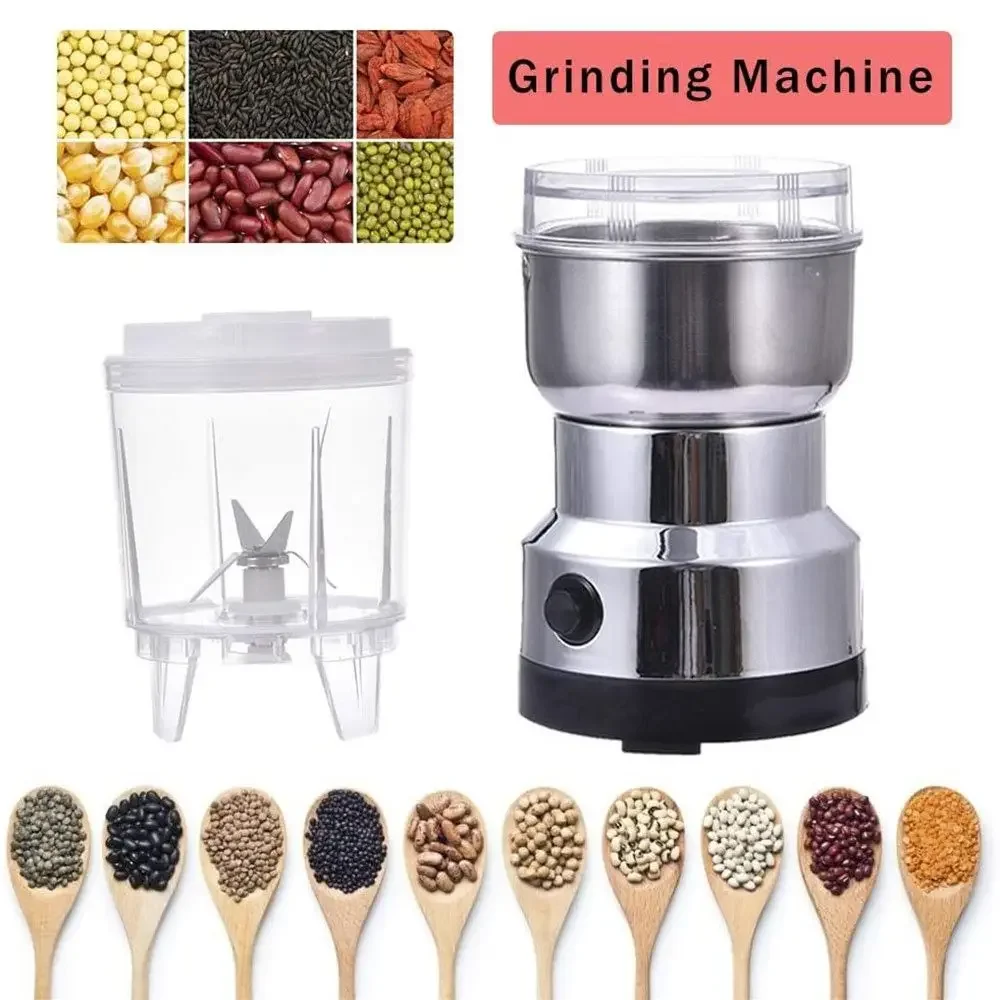 Electric Coffee Grinder for Home Nuts Beans Spices Blender Grains - Multifunctional Kitchen Chopper Blades