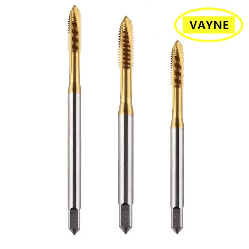 American Lengthening Spiral Pointed Tap For aluminum With Tin Machine UNC UNF0-80/6-32 10-24 3/8 5/16 X100L Screw Thread Tap
