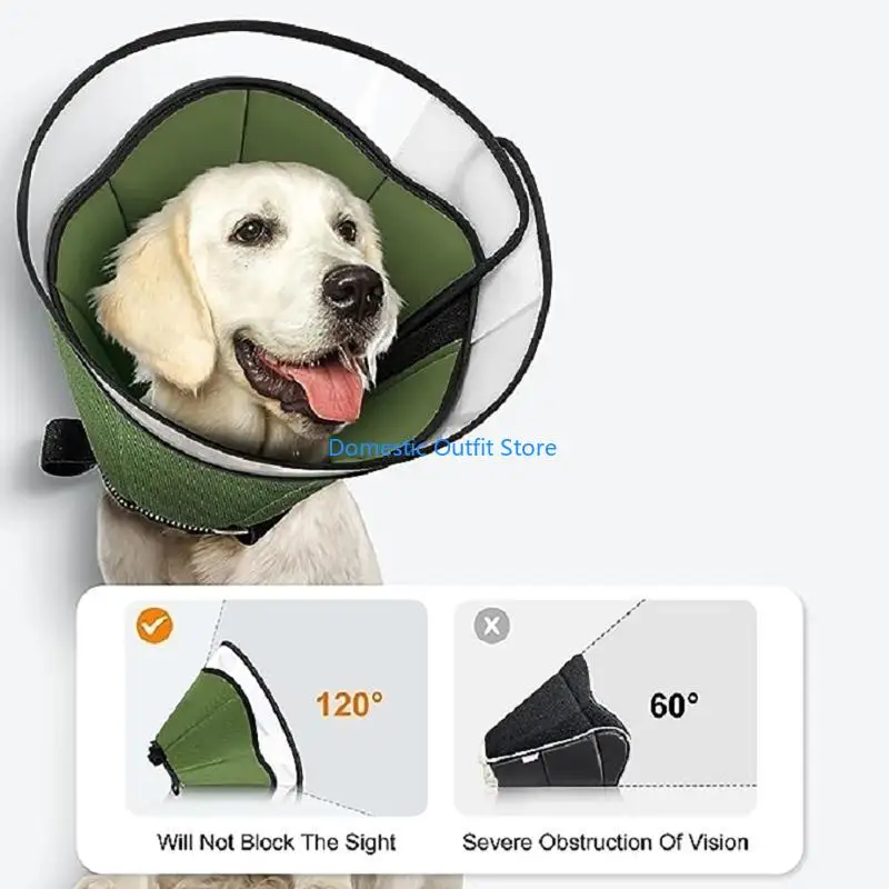 طوق التعافي البيطري للعناية بالحيوانات الأليفة، طوق جراحي على شكل دائرة، أطواق الكلاب للكلاب الكبيرة والمتوسطة 68TC