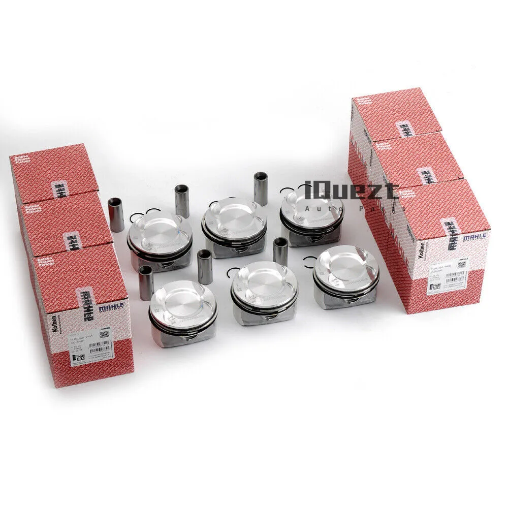 6x Pistons Rings Set Mahle 9.3:1 for BMW E87 E90 E92 E60 130i 330i 530i N52B30BF 11257564335