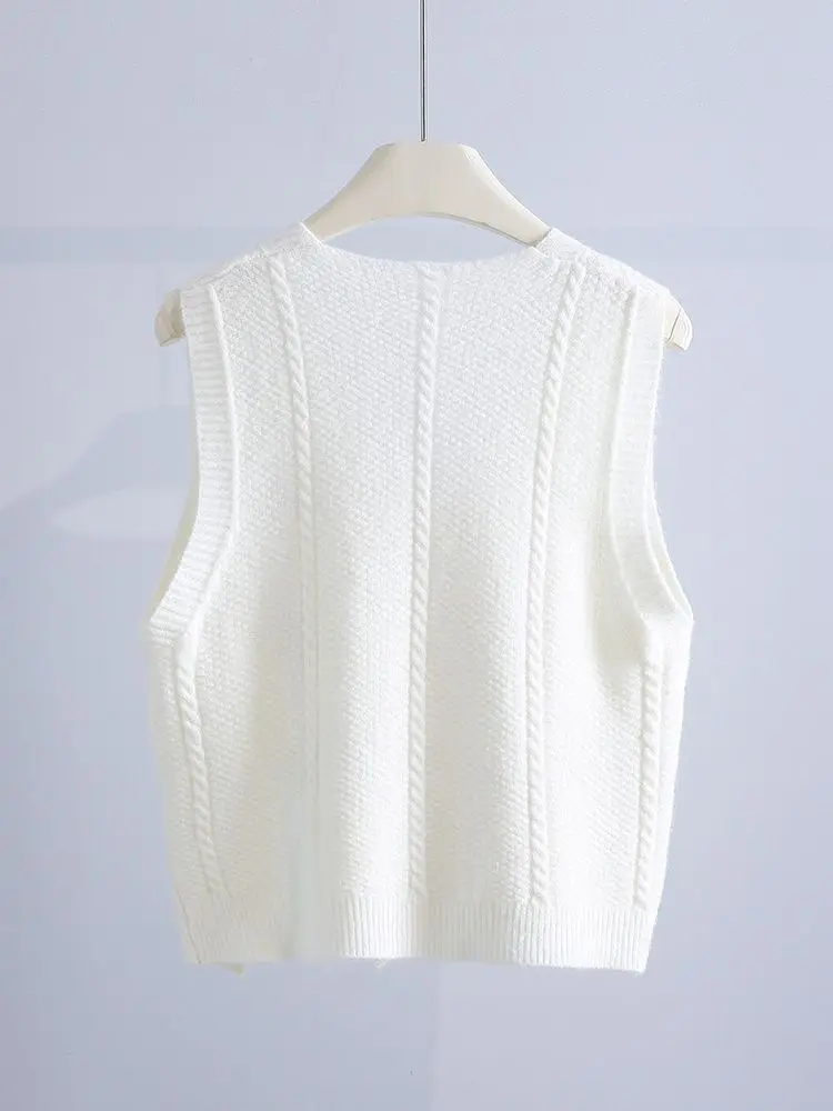 2023 New Sweater Vest White Sweater Vest Flower Sweater Vest Black Vest Winter Clothes Women Womens Clothing Kawaii Clothes Tops