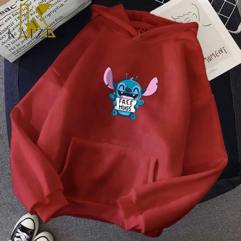 Disney Hoodie Stitch Pattern Unisex Top Fashion Loose Couple Clothing