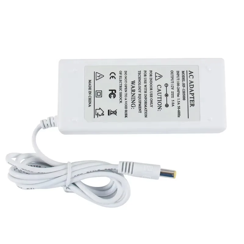 

European American and British Desktop White Power Supply 12V 5A LED Switching Power Supply 12V Power Adapter
