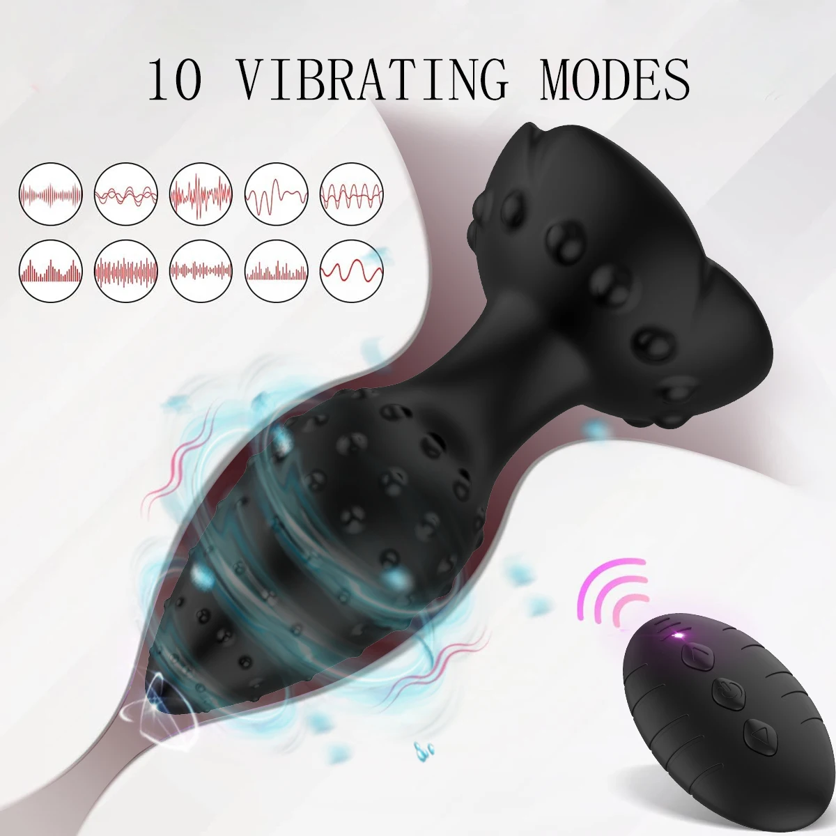 Enchufe Anal inalámbrico de succión magnética USB con Control remoto, carga con vibración potente, Juguetes sexuales para Adultos 18