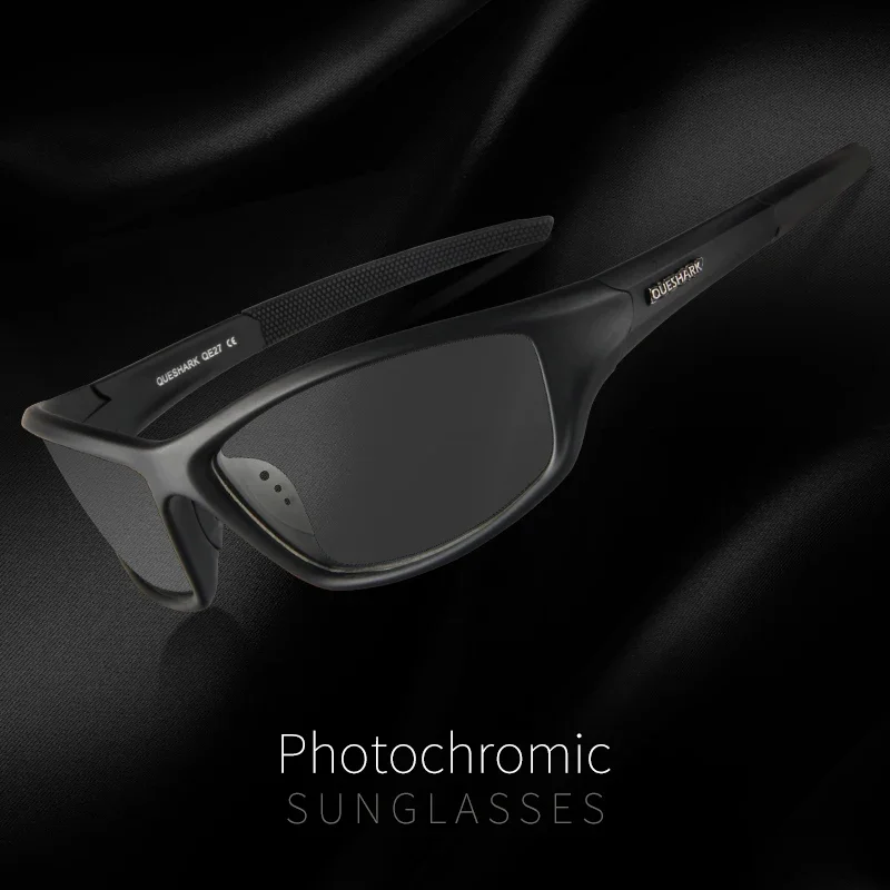 Queshark Photochromic Hiking Eyewear Climbing Fishing Glasses Sport MTB Bicycle Bike Sunglasses Goggles Racing Glasses QE27