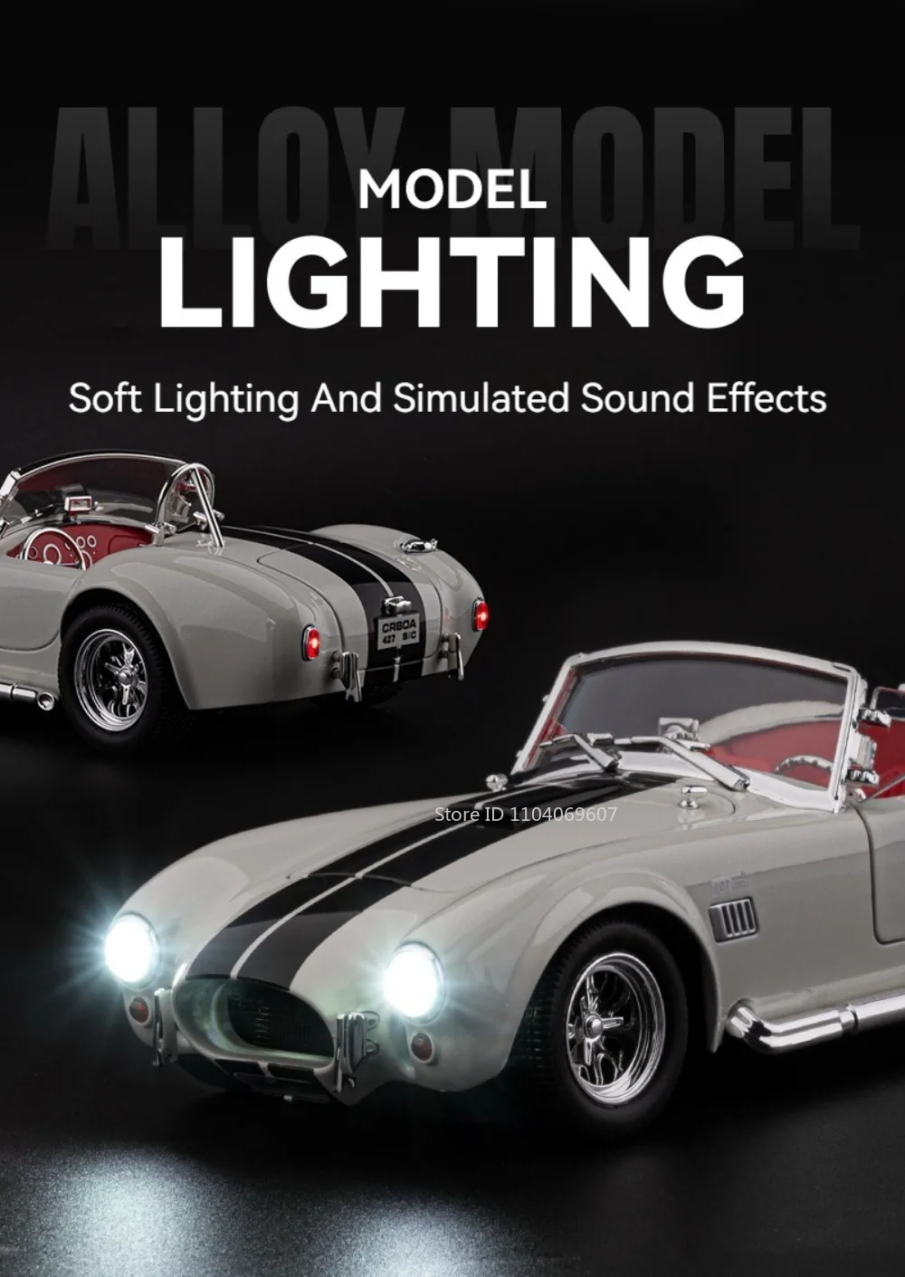 1:24 Viper Cobra Modellspielzeug, Sportwagen, Legierung, Druckguss, Ton, Licht, Türen geöffnet, zurückziehen, exquisite Innensammlung, Supercars – Detail 14