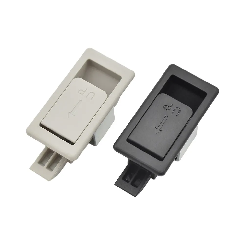 Electrical Panel Door Lock Plastic Pull Type Telescopic Latch for Mobile Cabinets 66mm X 34mm No Tools Installation
