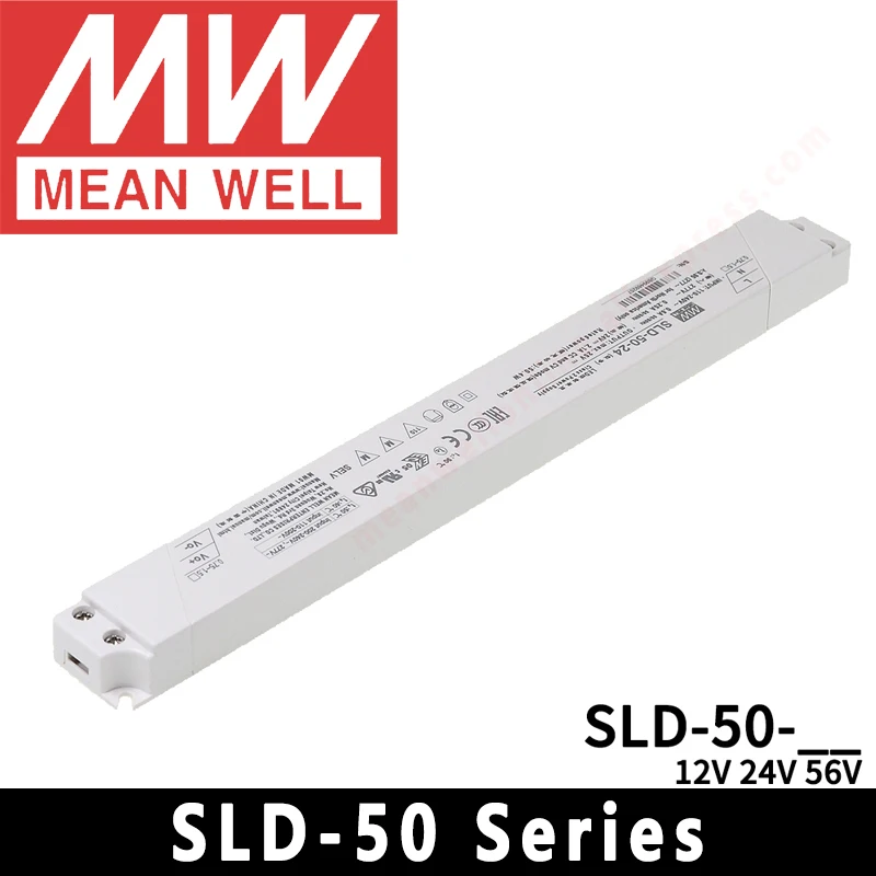 Mean Well LED 정전압 정전류 스위칭 전원 공급 장치, Mean Well SLD-50-12/24/56 AC to DC SMPS, 12V, 24V, 56V
