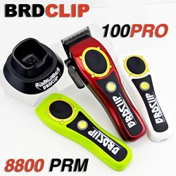 BRDCLIP-Tondeuse à cheveux électrique professionnelle BRD100, 8000 tr/min, moteur à grande vitesse, lame DLC, 4500mAh, base de tondeuse sans fil, salon de coiffure