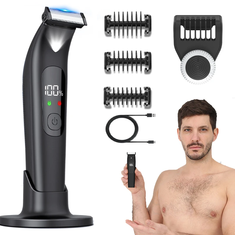

Electric Beard Trimmer Razor for Men Trim, Edge Shave Wet or Dry with Waterproof Design – Adjustable Guard Body Hair Trimmer