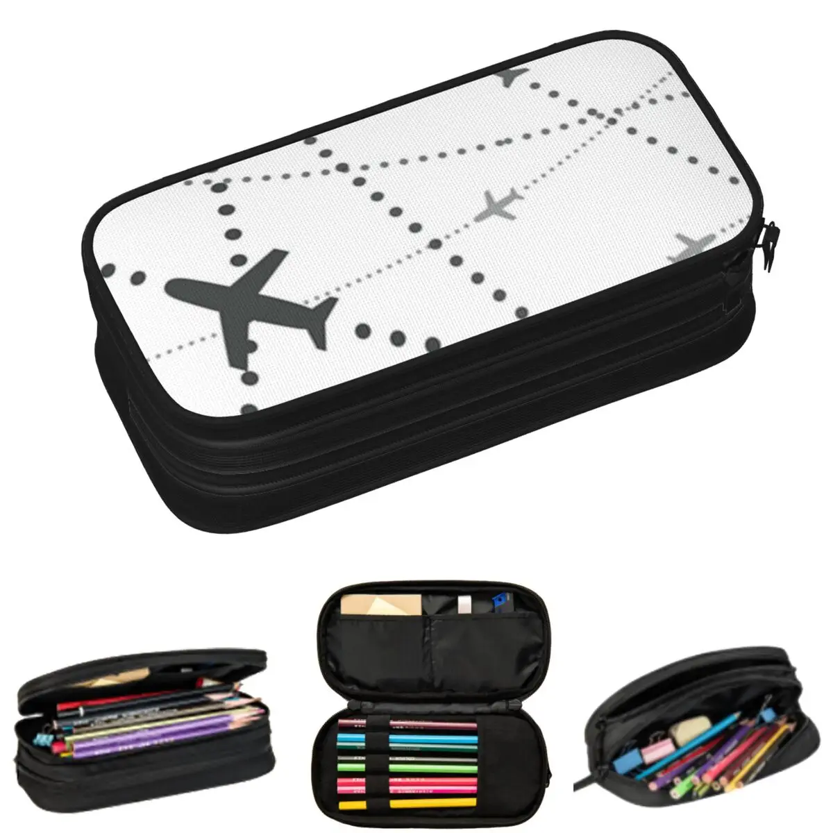 

Пеналы Flight Route Pilot для школьников, большая сумка-пенал для ручек и карандашей, вместительный пенал-косметичка