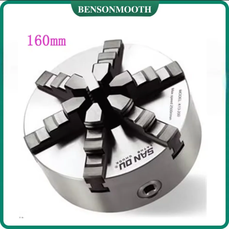 160mm 6 Jaw Lathe Chuck Self-Centering Chuck 6'' 6 Plain Back Hardened Steel for CNC Milling Lathe Machine Lathe Chuck