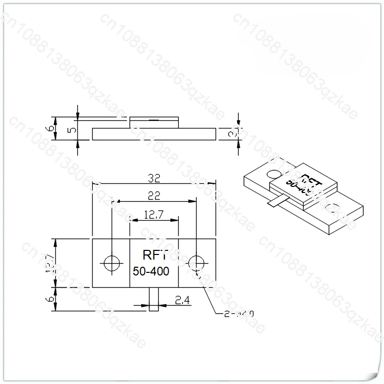 RF resistor 50 ohms 400W frequency 2.5G high power end point load resistor factory direct sales