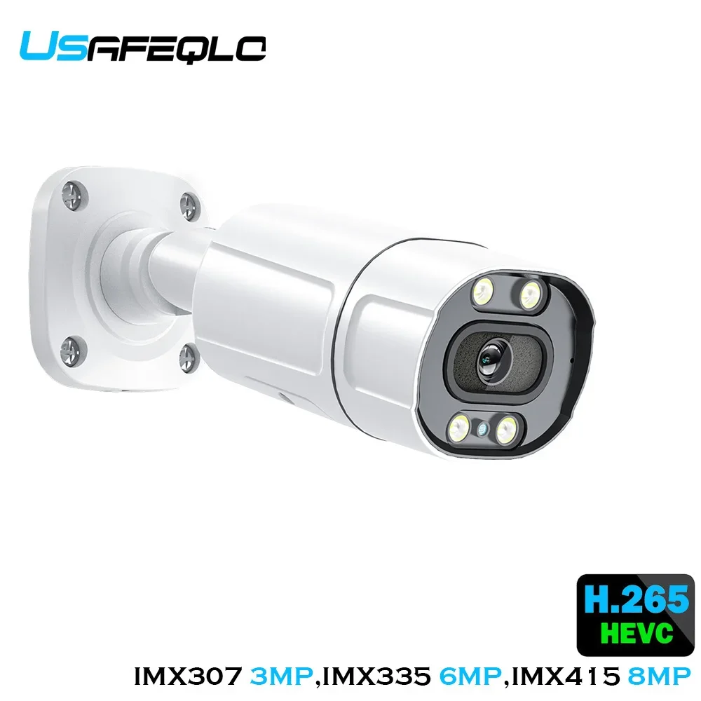 4K 8MP IMX415 POE IP Camera Metal Double Light Built-In MIC SPK Full Color IR Indoor Outdoor Motion Detect Xmeye Pro APP