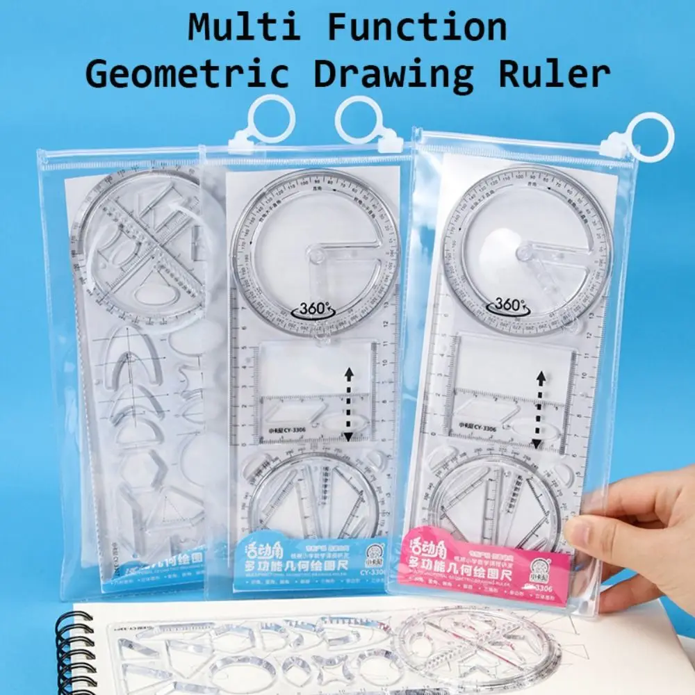 Multi-function Gift Creative Stationery Students Protractor Learning Measuring Tool Ruler Geometric Drawing