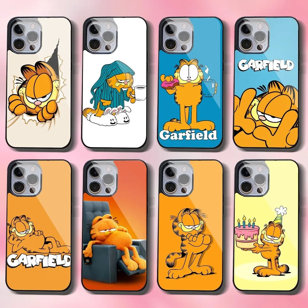 

Cute Cartoon G-Garfield Phone Case For IPhone 16 15 14 13 Pro Max 11 12 Mini Alex Mirror For Magsafe Wireless Charging Cover