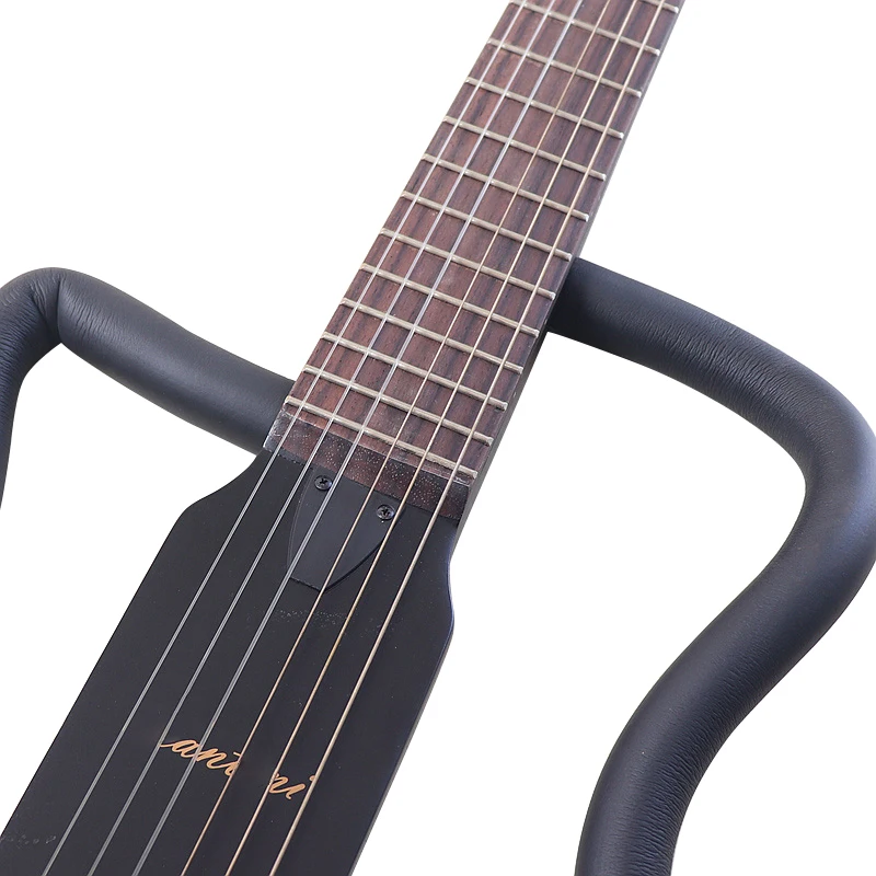 Left Hand Headless Silence Classical Guitar 6 String  Foldable 34 Inch Classic Silent Guitar Full Canada Maple Wood Body