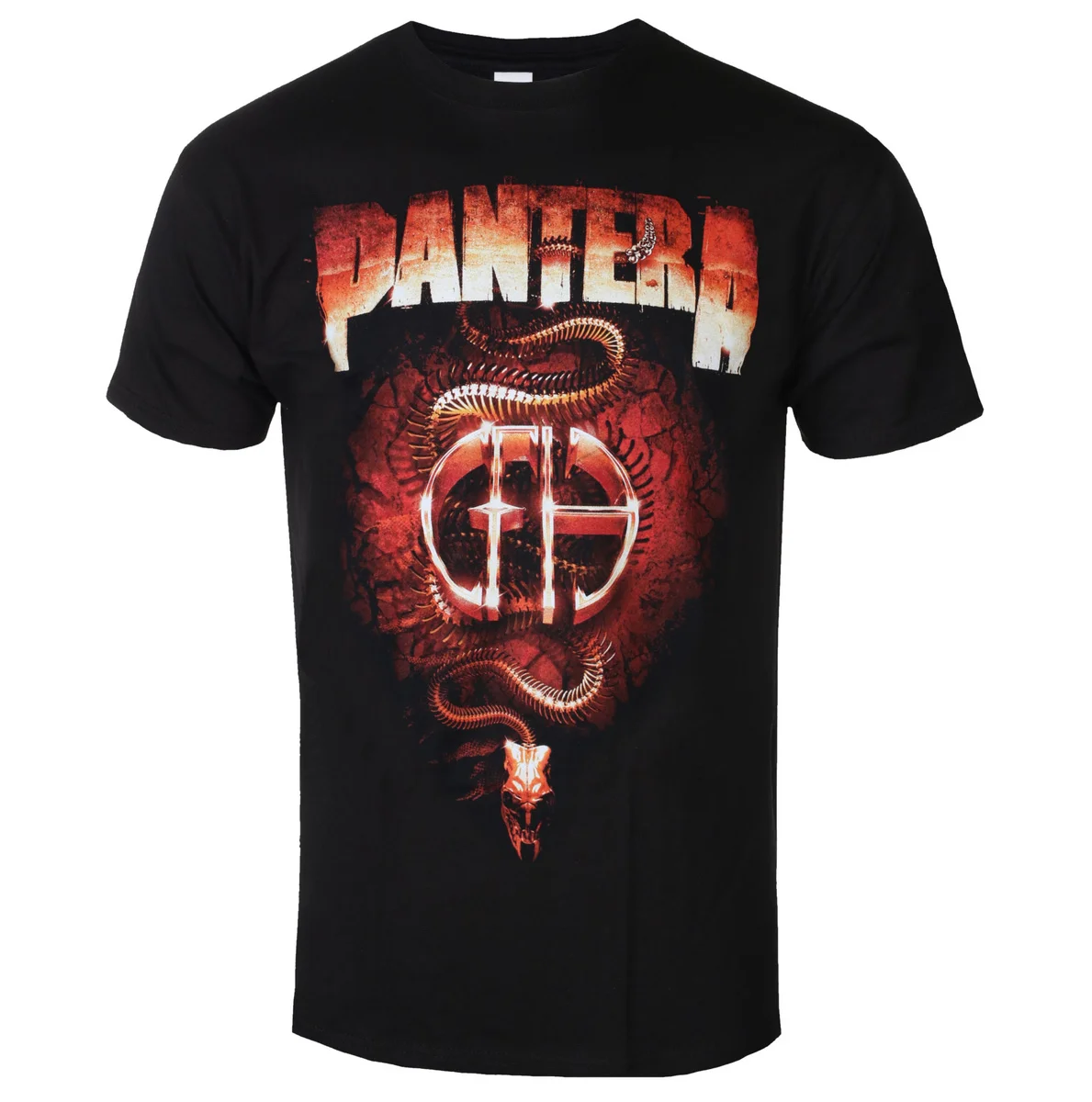 Pantera - Steel Snake Art Pattern Groove Metal Band T-Shirt Casual Street Style Cotton T-Shirt Suitable for Both Men and Women