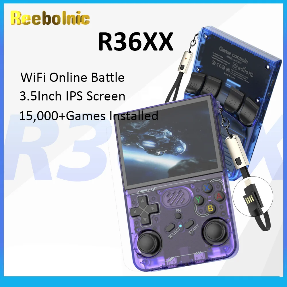 

Reebolnic R36XX Handheld Game Console 3.5Inch OCA Screen RK3326 Simulators Retro Video Game Console WiFi Portable PSP Boy Gifts