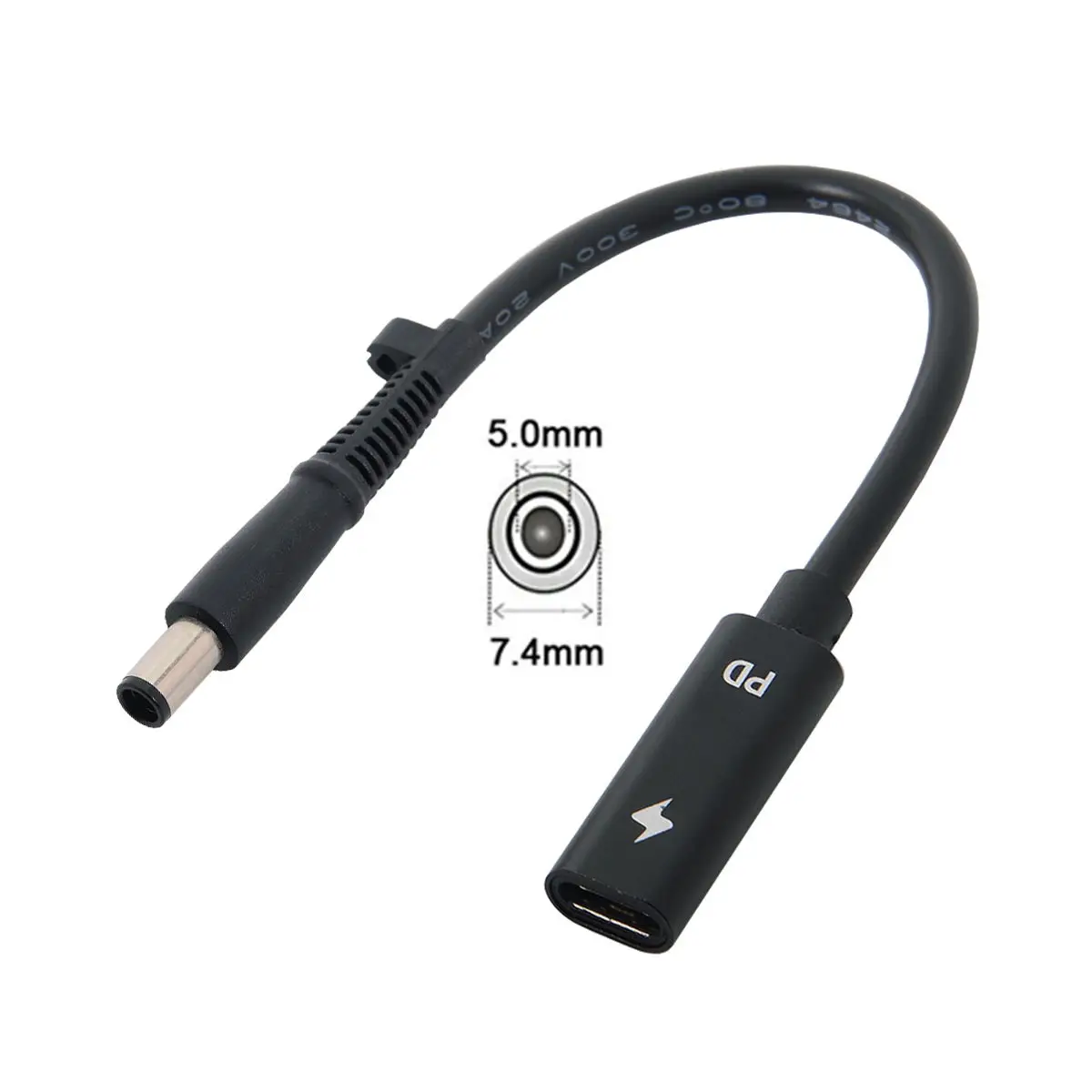 Cablecc Type C USB-C Female Input to DC 7.9*5.4mm Cable for HP Lenovo ThinkPad X1 Carbon Surface Pro3 Pro4 Pro5 Pro6 Book Laptop