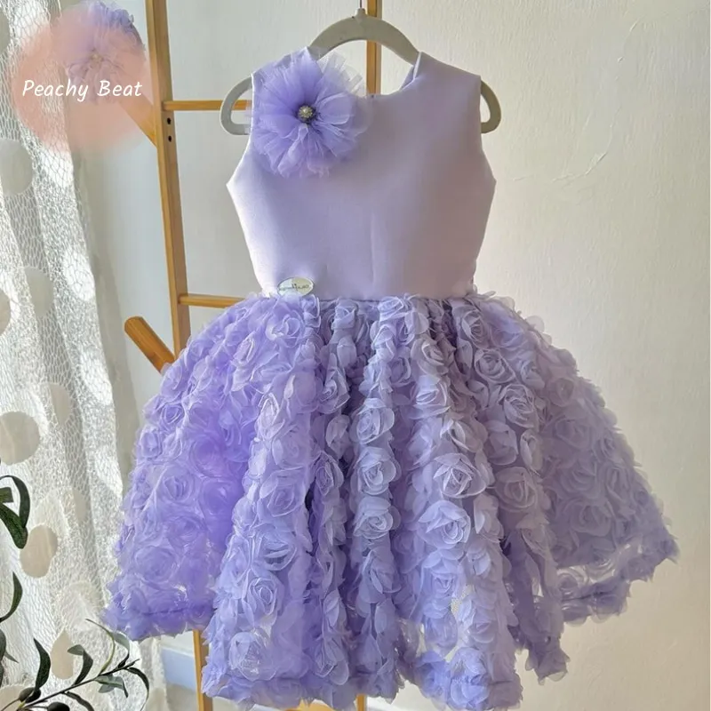 Baby Girl Princess Lace Sleeveless Floral Dress Toddler Child Teens Vestido Party Pageant Birthday Frocks Baby Clothes 2-14Y