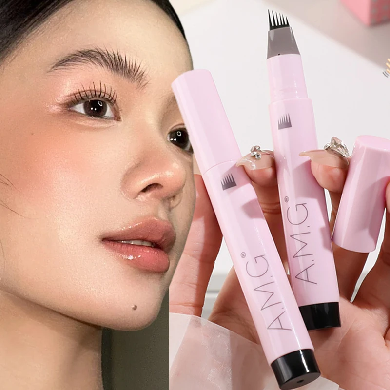 

Black/Brown Eyebrow Pen Waterproof 6 Split Tip Eyebrows Pen Eyebrow Tattoo Pen Waterproof Liquid Black Eyebrow Makeup Pencil