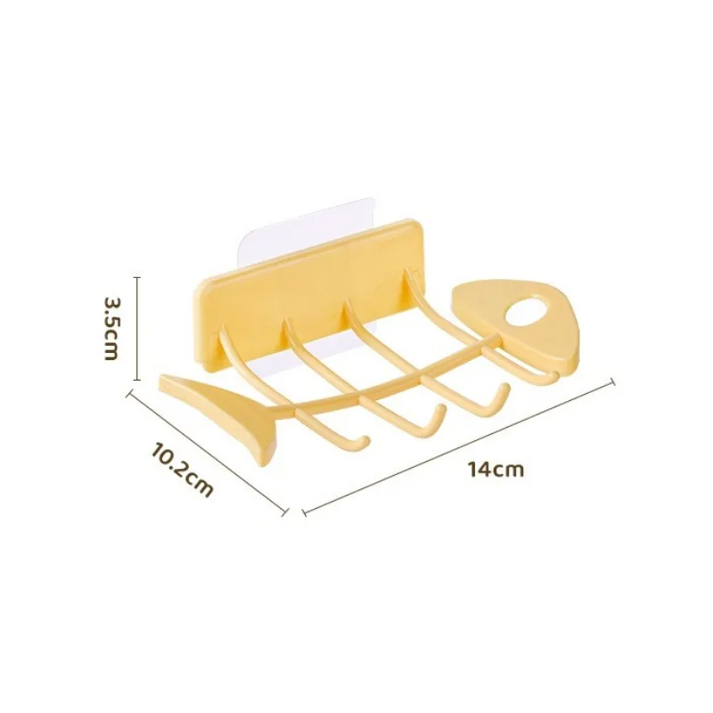 صندوق صابون مثبت على الحائط صندوق صابون مجاني للمرحاض على شكل عظمة السمك صندوق تصريف الصابون رف تخزين الحمام المنزلي