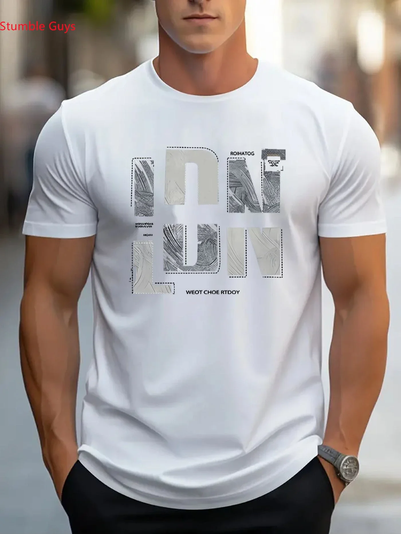 Herren Sommer Fitness Sport T-Shirt Kurzarm Atmungsaktiv Schnelltrocknend Lässige Mode Bedrucktes Oberteil Athletisches Trikot