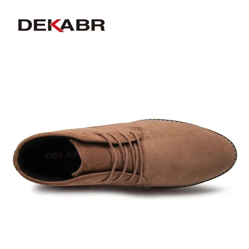 DEKABR modne buty na co dzień męskie jesienne zimowe wygodne trwałe podeszwy męskie buty wysokiej jakości krowie zamszowe buty męskie — zdjęcie 3
