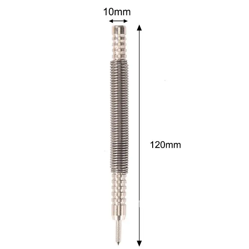 Spring Center Nail Set Tool Hammerless Punch Holes Spring Loaded Metal Marking Woodwork Drill Bit Door Pin Removal Tool