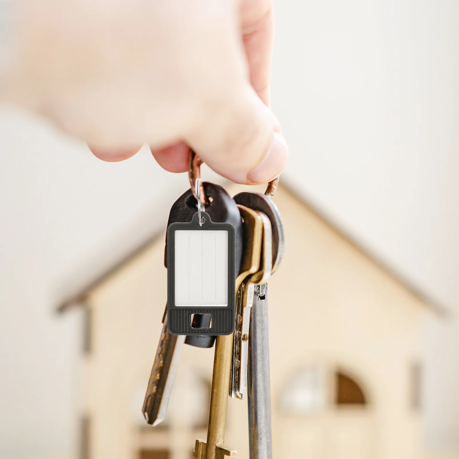 

50Pcs Key Tags Labels Multi-Color Plastic Id Tag with Ring for Keys Luggage Sticks Pet Name Hotel Landlord Use Key Tag